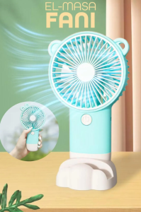 Şarjlı Telefon Standlı Mini Masa Vantilatörü Mini Fan